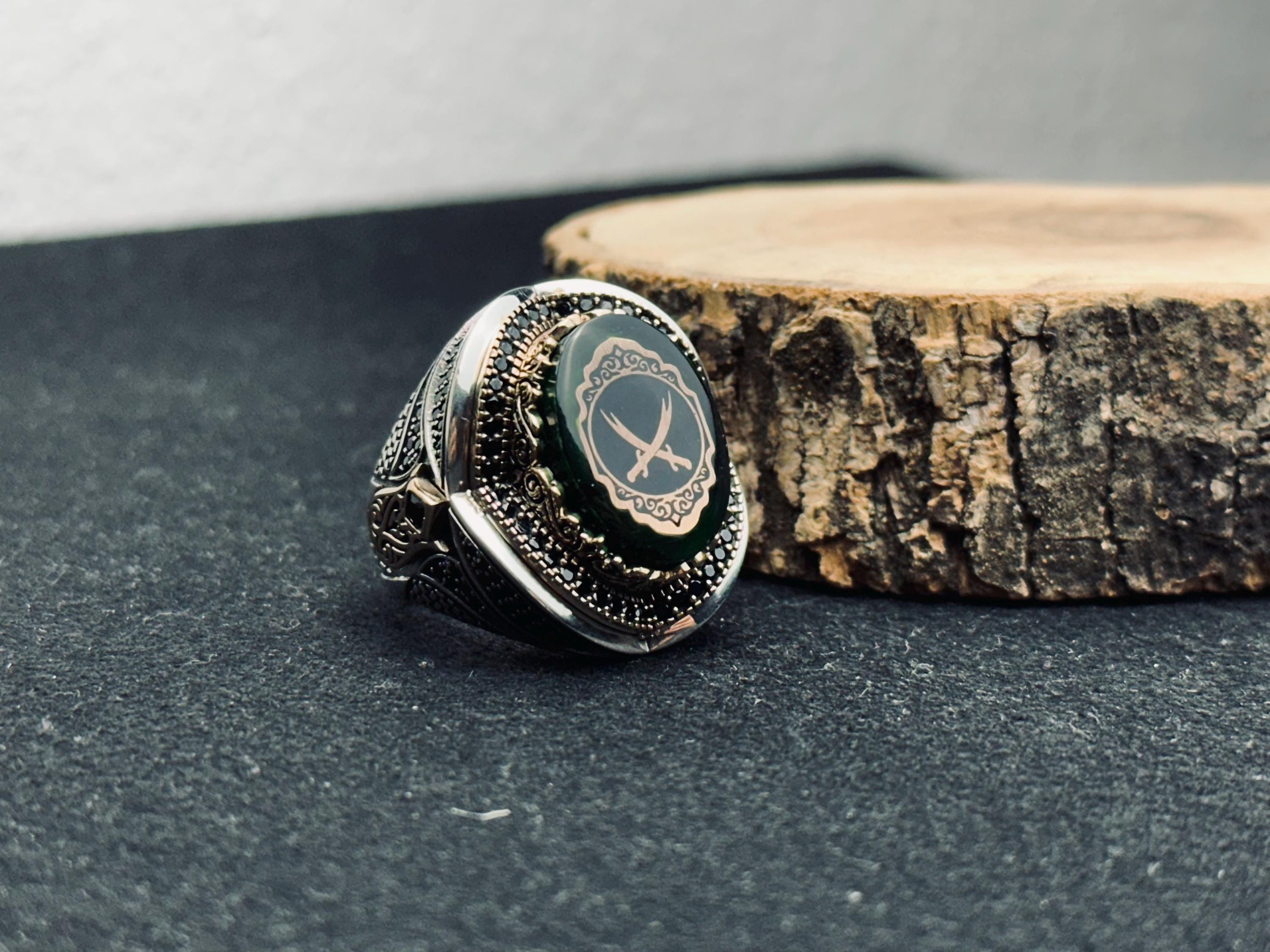 Sterling Silver Ring: Islamic Zulfiqar Sword Design (Handmade Men’s Jewelry)