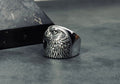 Eagle Statement Ring: Tribal Engraving (Sterling Silver Band)