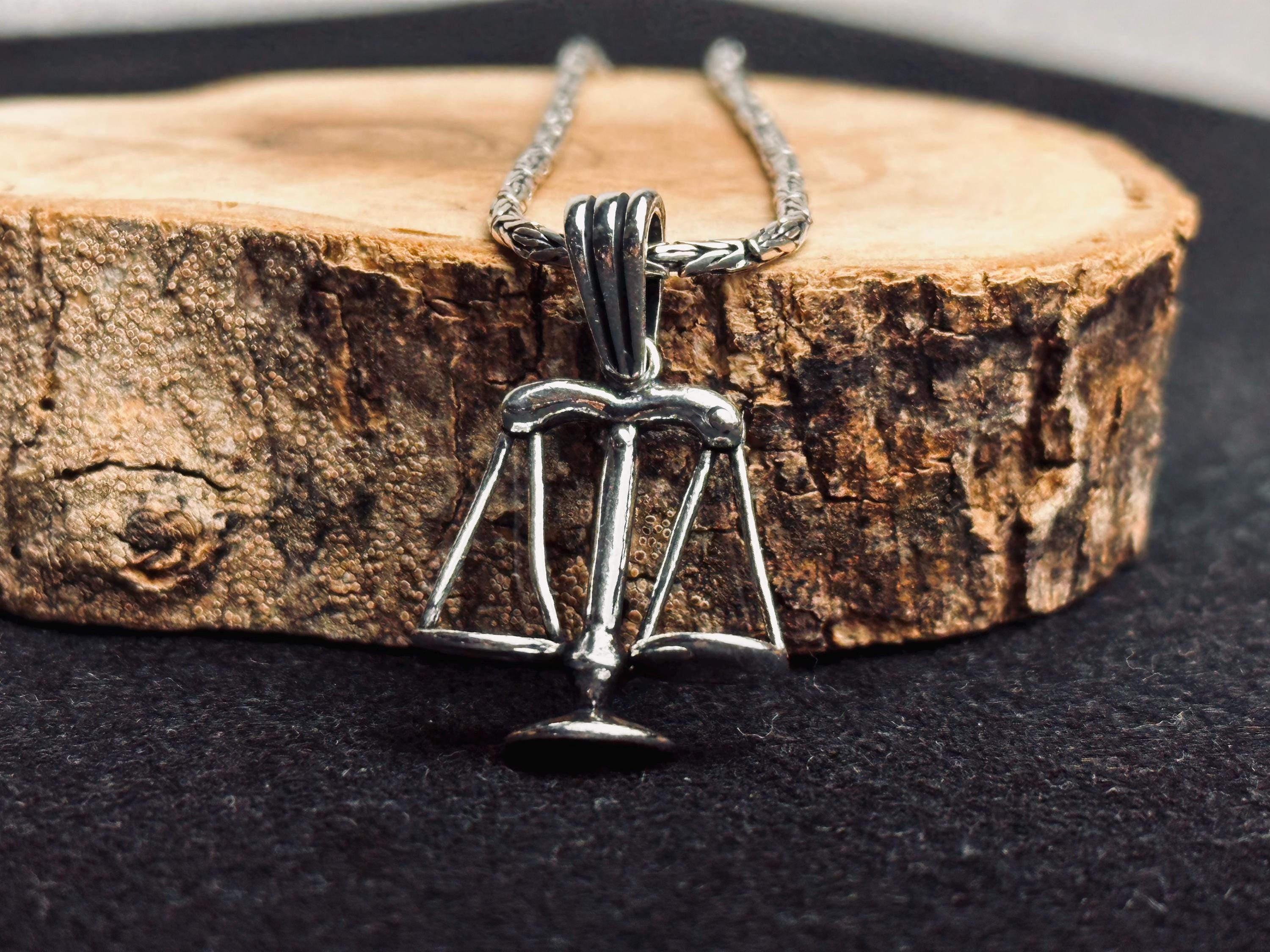 Libra Zodiac Necklace, Sterling Silver Minimalist Pendant (Adjustable Chain)