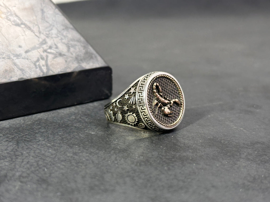 Sterling Silver Scorpio Ring: Zodiac Astrology Jewelry
