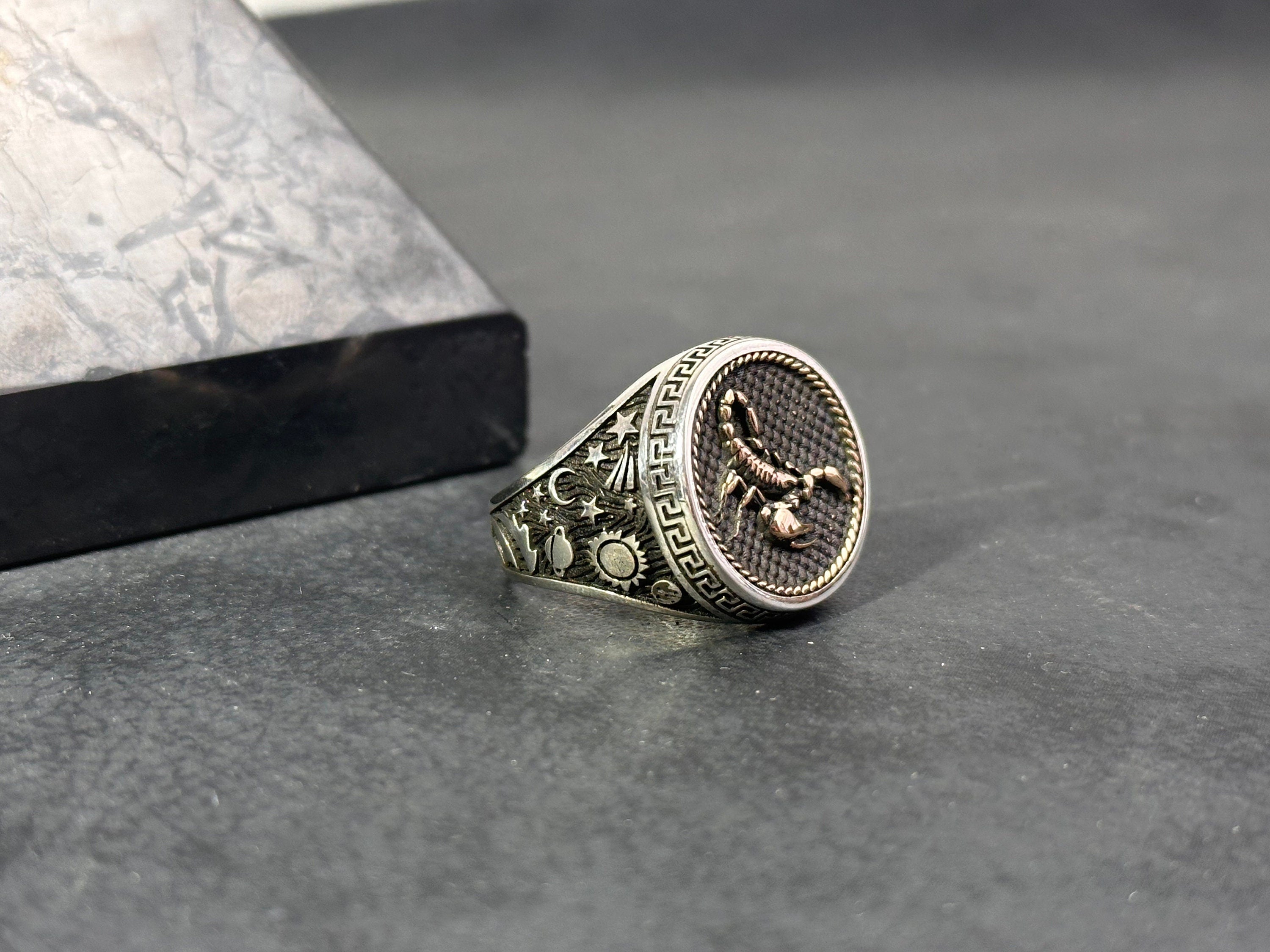 Sterling Silver Scorpio Ring: Zodiac Astrology Jewelry