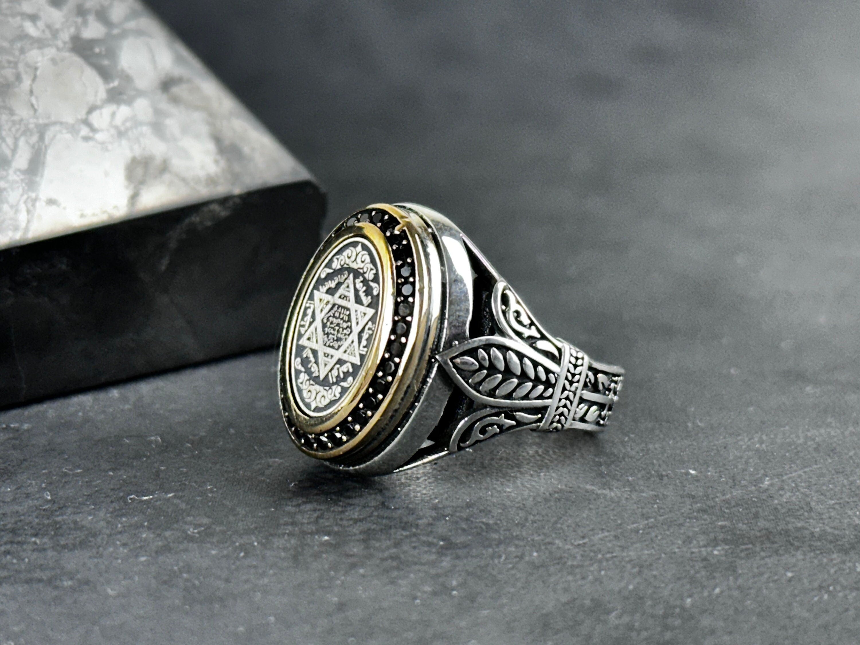 Solomon Seal Ring: Sterling Silver Talisman for Protection