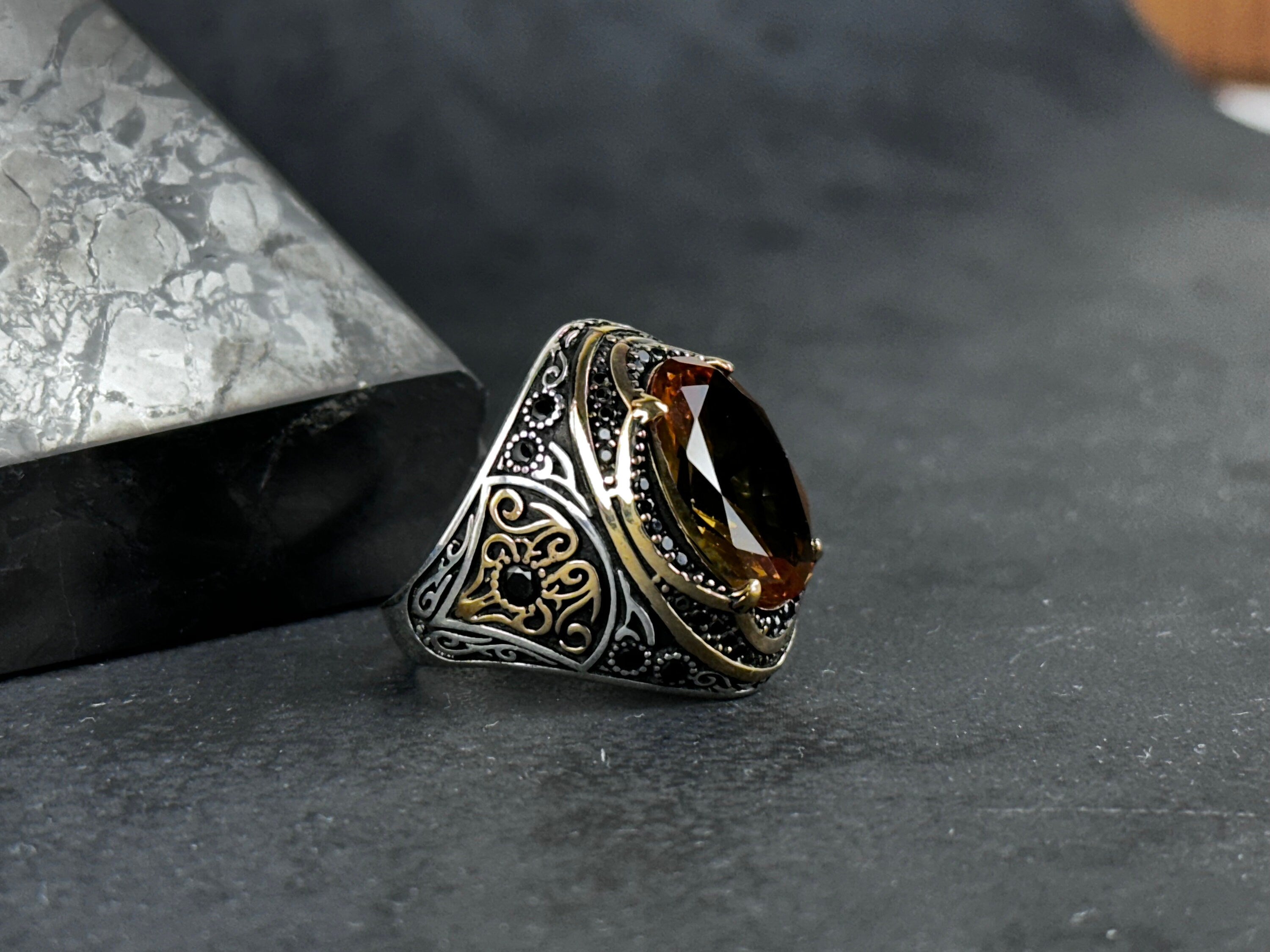 Silver Ring: Handmade with Color-Changing Sultanite - Unique Gift Boxed