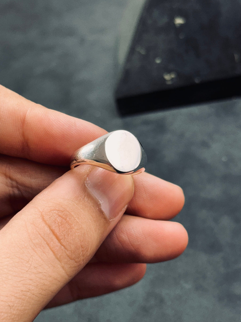 Sterling Silver Signet Ring: Personalized Initials (Men's Sizes)