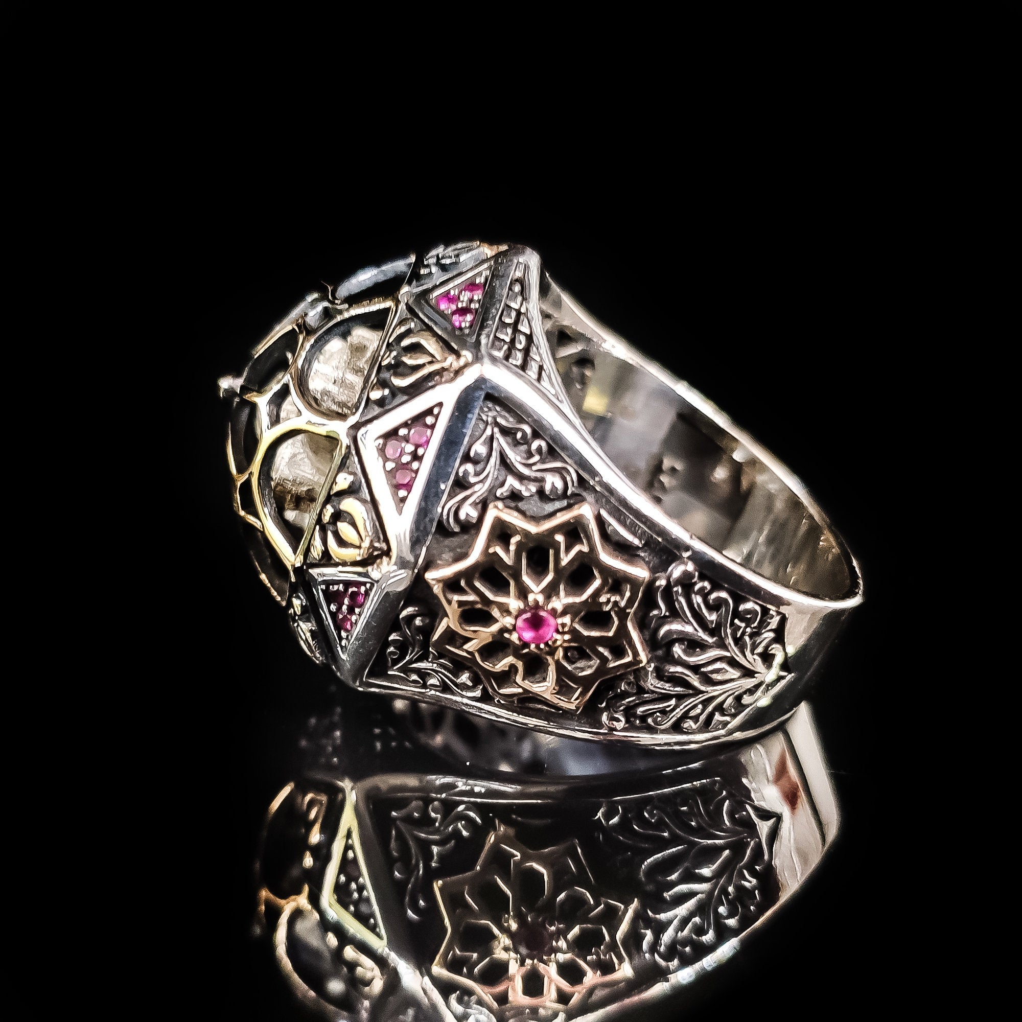 Taj Mahal Ring: Handmade Sterling Silver Statement (Men's Size Available)