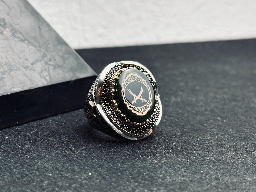 Sterling Silver Ring: Islamic Zulfiqar Sword Design (Handmade Men’s Jewelry)