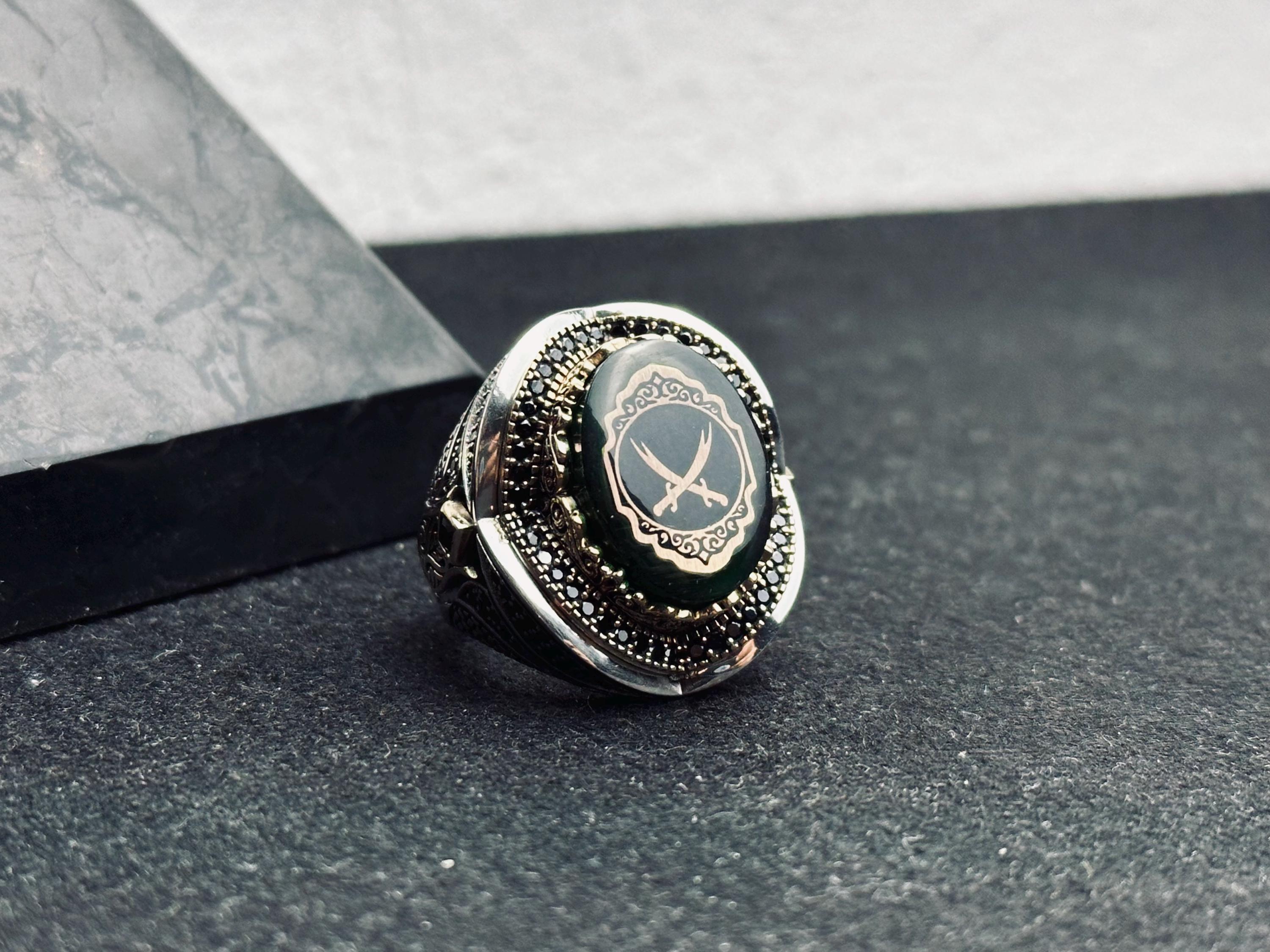 Sterling Silver Ring: Islamic Zulfiqar Sword Design (Handmade Men’s Jewelry)