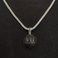Sterling Silver Basketball Necklace: Black Zircon Accent