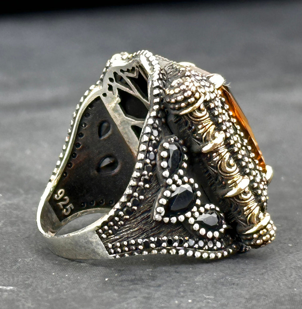 Sultanit Ring: Color-Change Gemstone - Handmade Sterling Silver