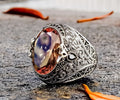 Sterling Silver Ring: Sultanite Gemstone - Handmade Abstract Design