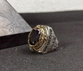 Arabic Calligraphy Ring: Sterling Silver with CZ Stone (Men's Size)