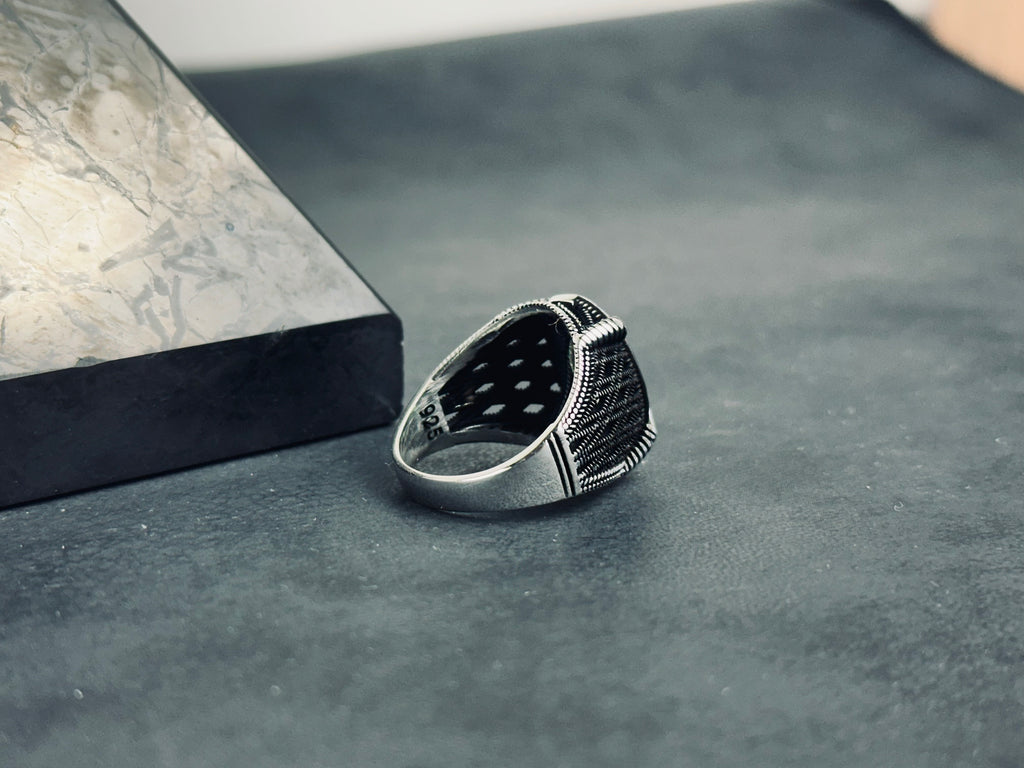 Silver Statement Ring: Sultanit Gemstone Color Shift (Men's Size)