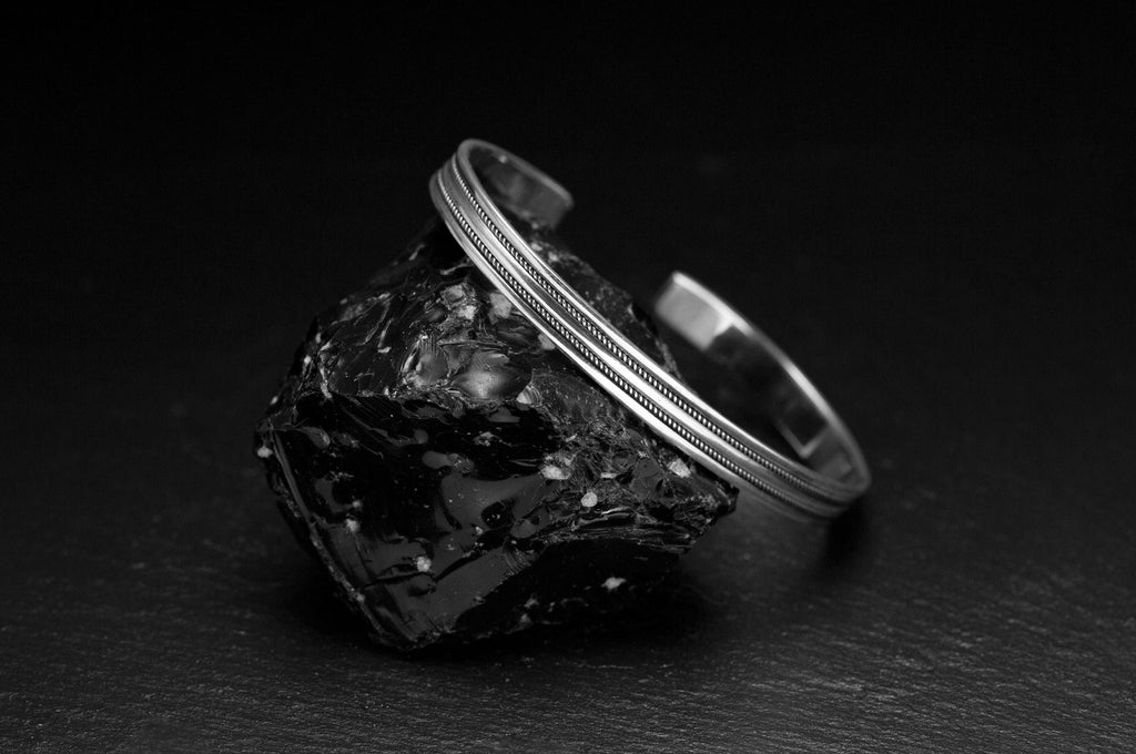 Engraved Silver Cuff Bracelet: Handmade Sterling - Gift Box Included