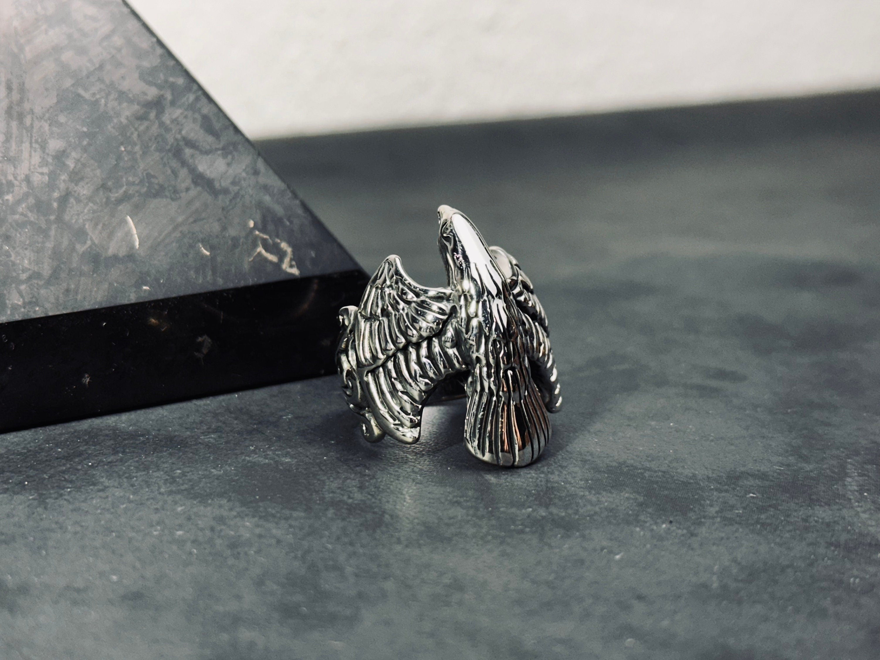 Falcon Ring: Solid Sterling Silver Minimalist Style (Men's Jewelry)
