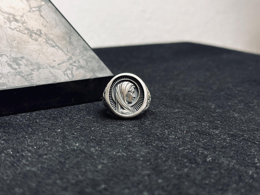 Virgin Mary Sterling Silver Ring - Miraculous Religious Jewelry