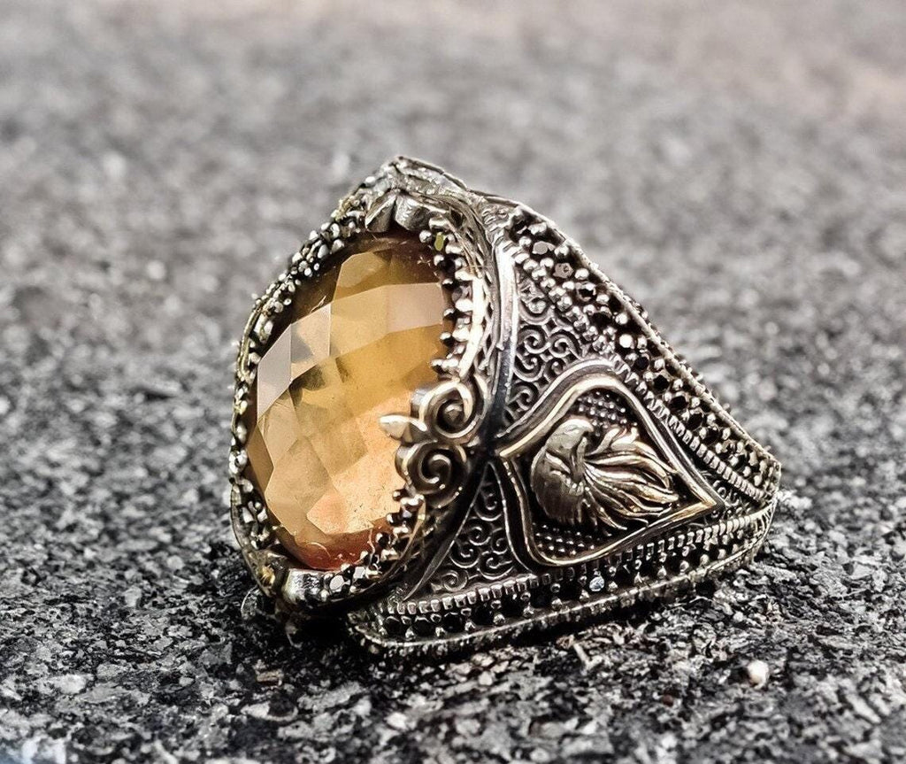 Sterling Silver Sultanite Ring, Color-Changing Gemstone (Men's Size)