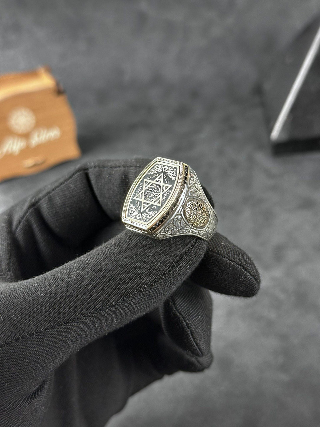 Sterling Silver Solomon's Seal Ring - Spiritual Protection Symbol