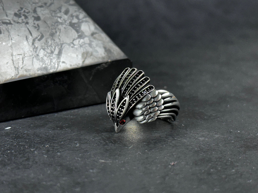 Artisan Sterling Silver Eagle Ring (Handmade, Solid 925)