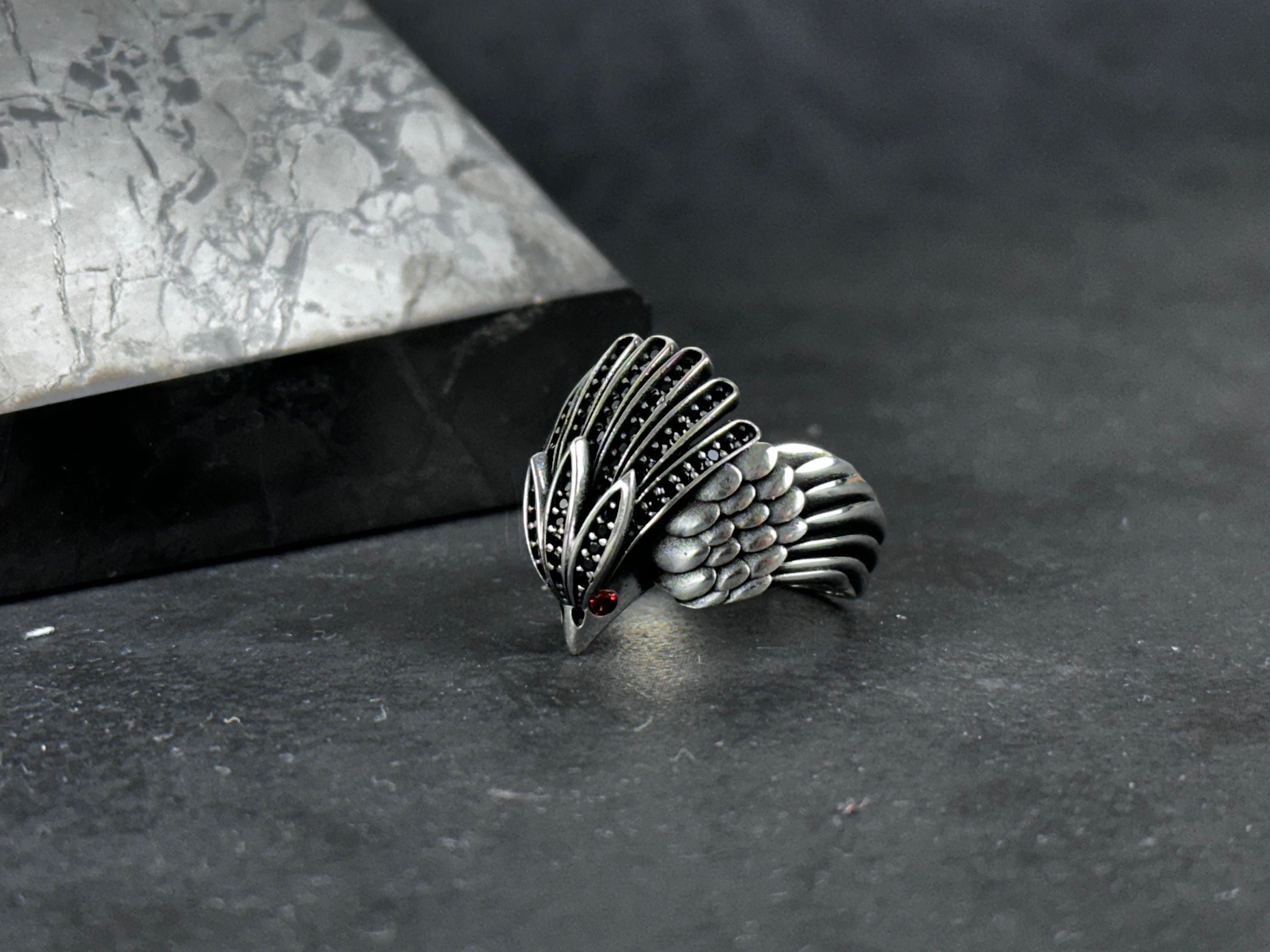 Artisan Sterling Silver Eagle Ring (Handmade, Solid 925)