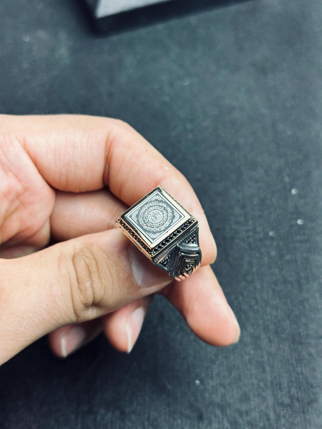 Arabic Ayat Ring: Vintage Sterling Silver - Handmade Calligraphy