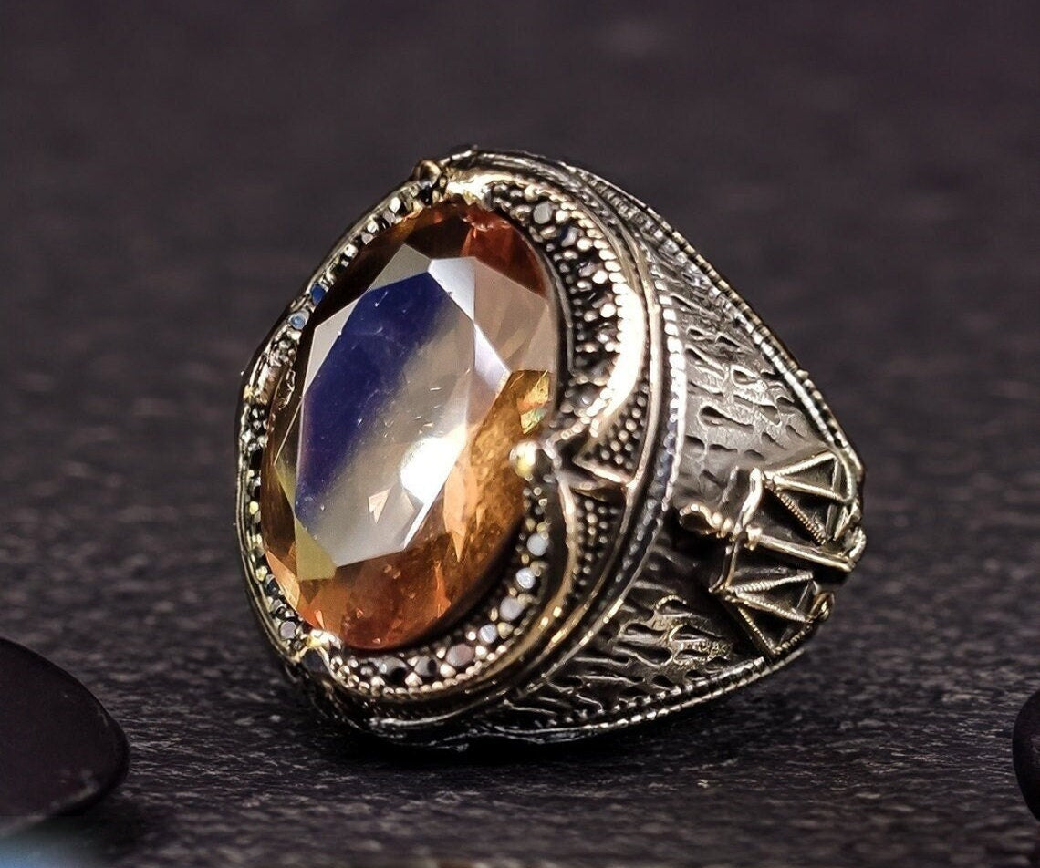 Sultanite Silver Ring, Color Changing Gemstone (Handmade)