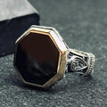 Men's Black Onyx Ring: Vintage Ottoman Style (Handmade Sterling Silver)