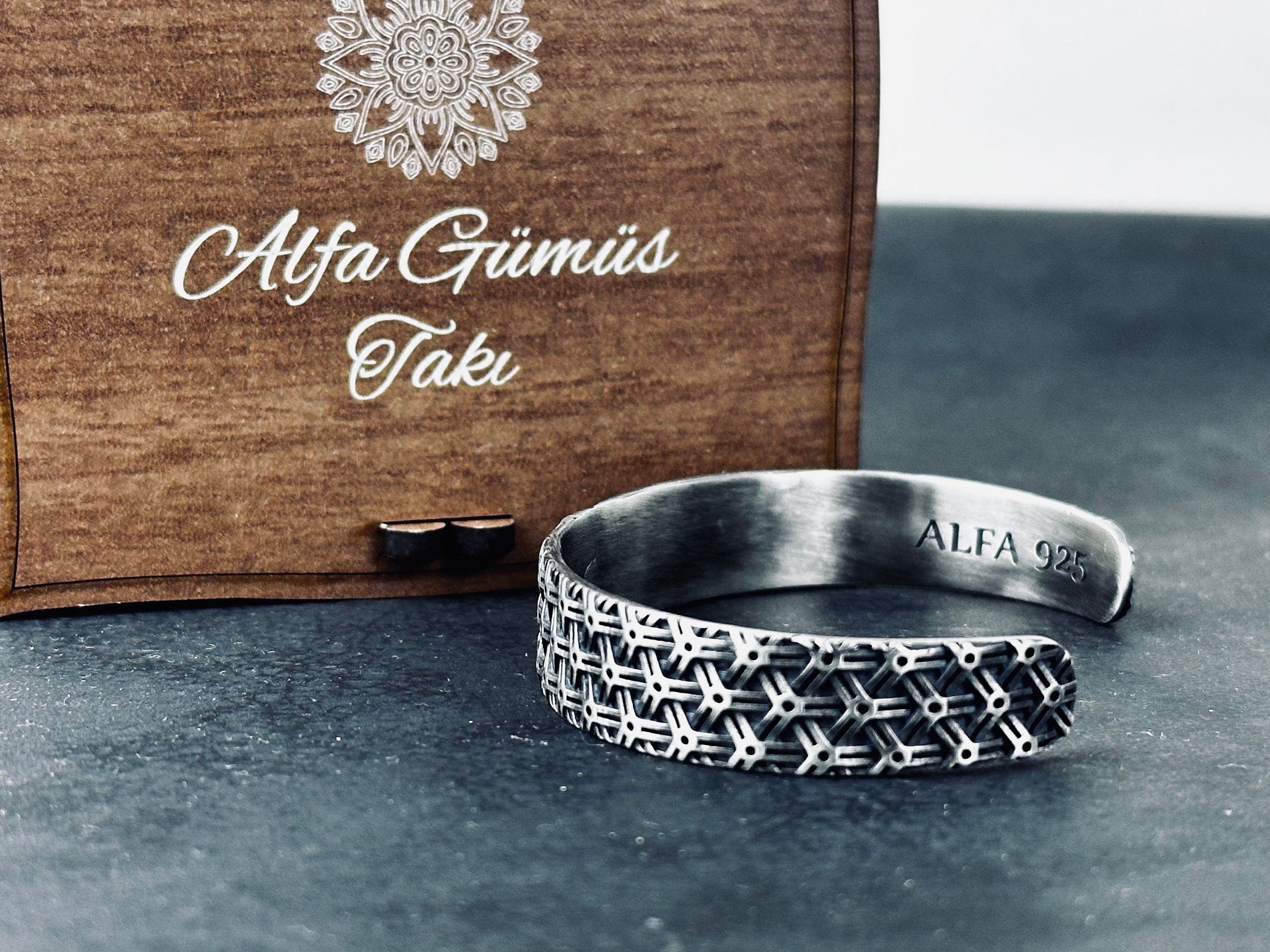 Textured Sterling Silver Cuff Bracelet: Handmade Carved Design