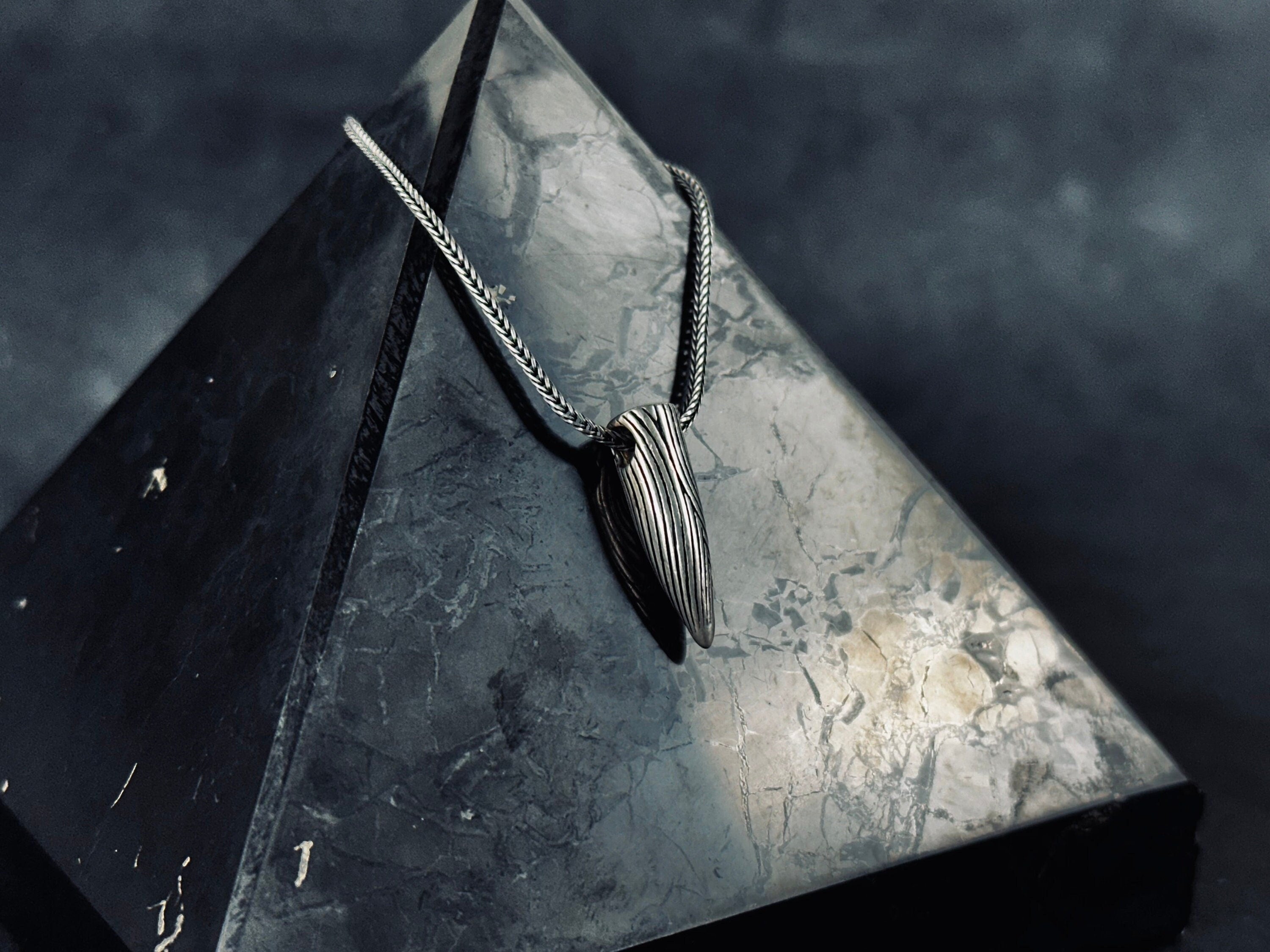 Bullet Pendant Necklace: Silver Statement Jewelry (Chain Length Options)