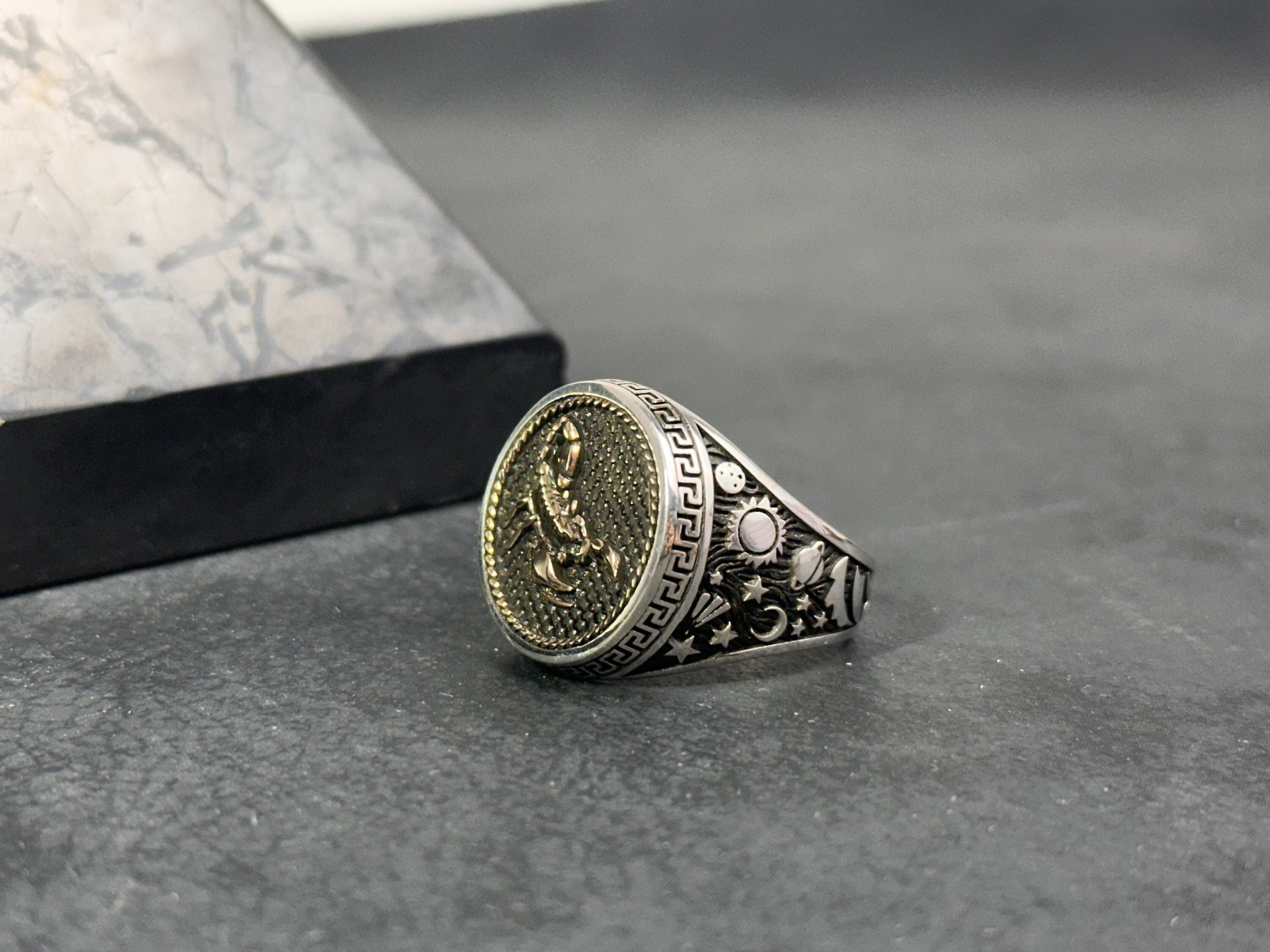 Sterling Silver Scorpio Ring: Zodiac Astrology Jewelry
