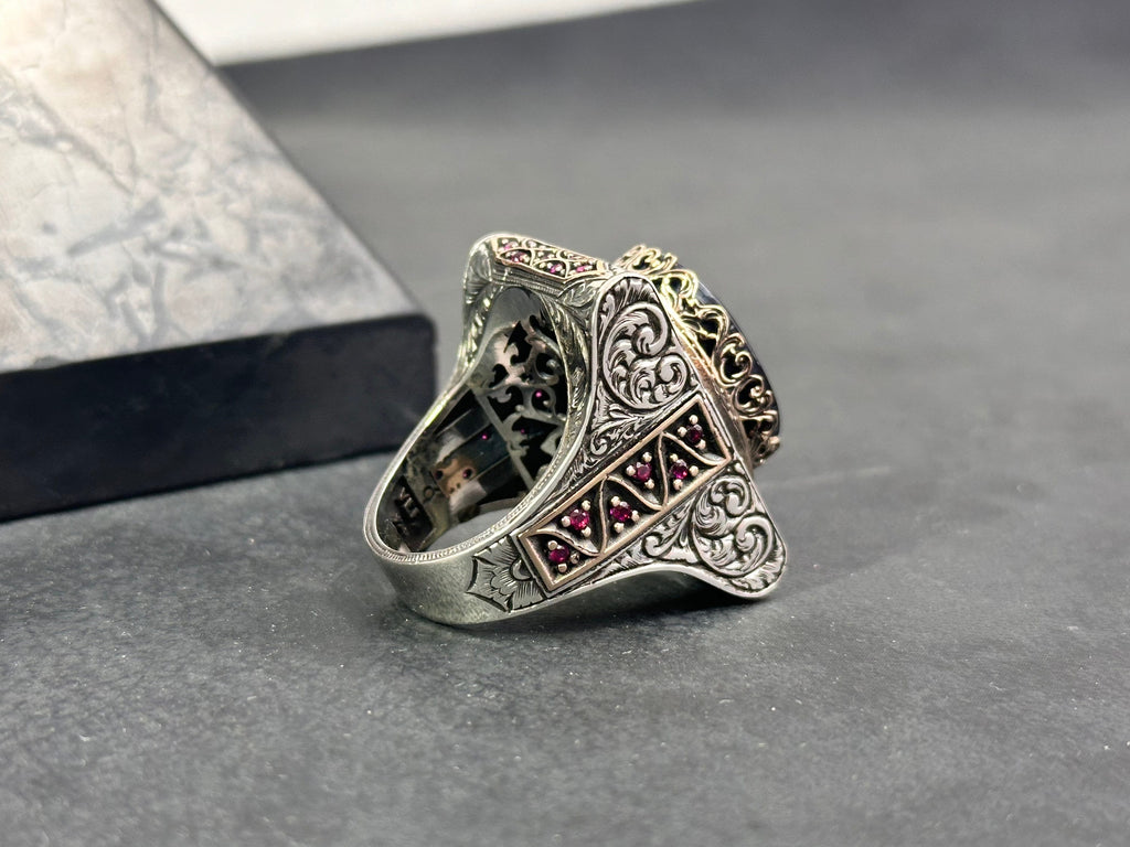 Sterling Silver Zulfiqar Sword Ring - Hazrat Ali Symbol