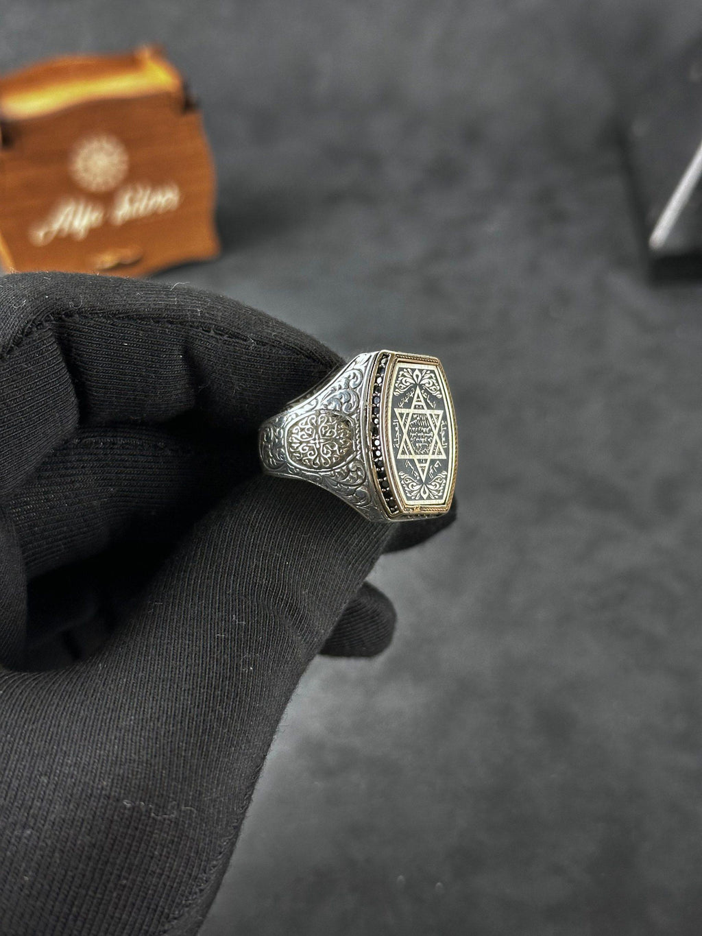 Sterling Silver Solomon's Seal Ring - Spiritual Protection Symbol