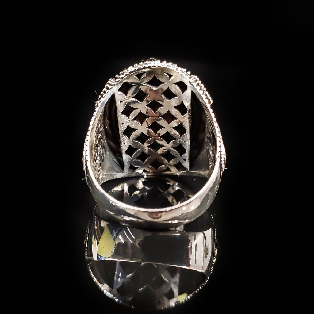 Sultanit Silver Ring: Handmade Crown Design, Color-Change Gemstone