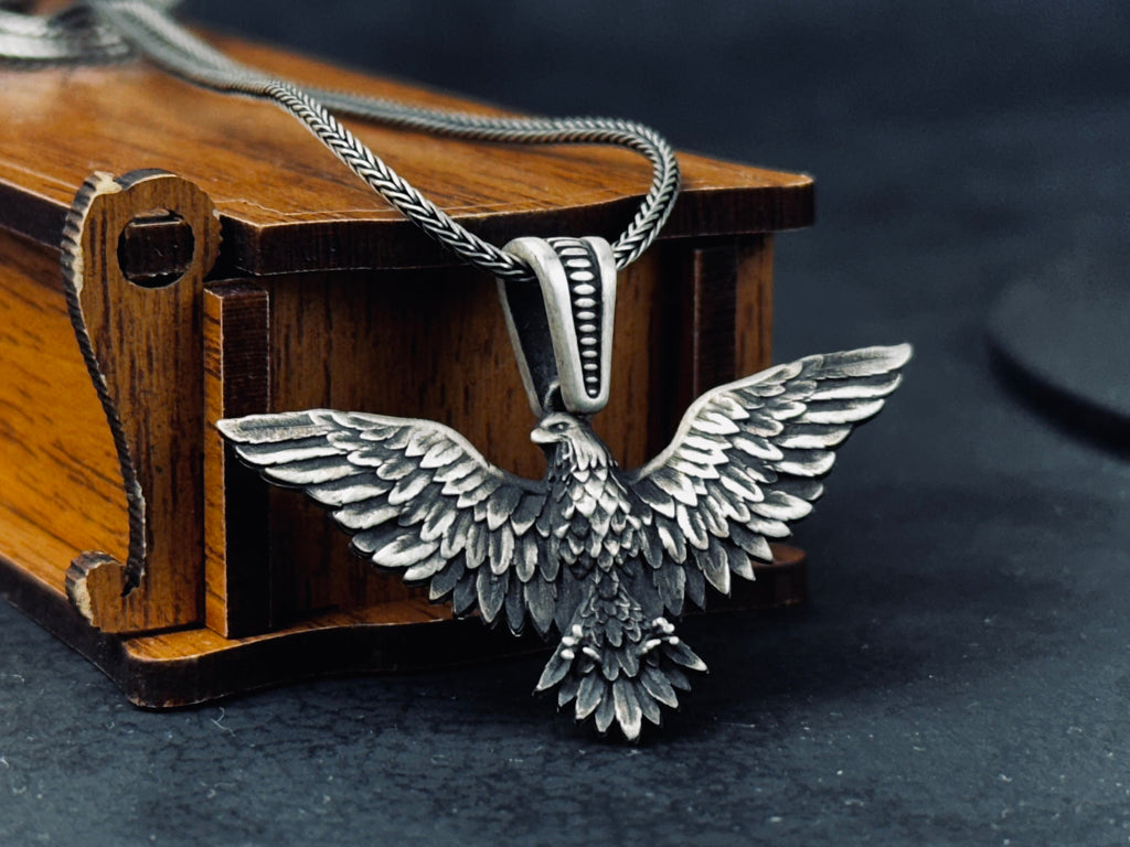 Eagle Pendant Necklace: Silver Handmade Jewelry (Multiple Lengths)