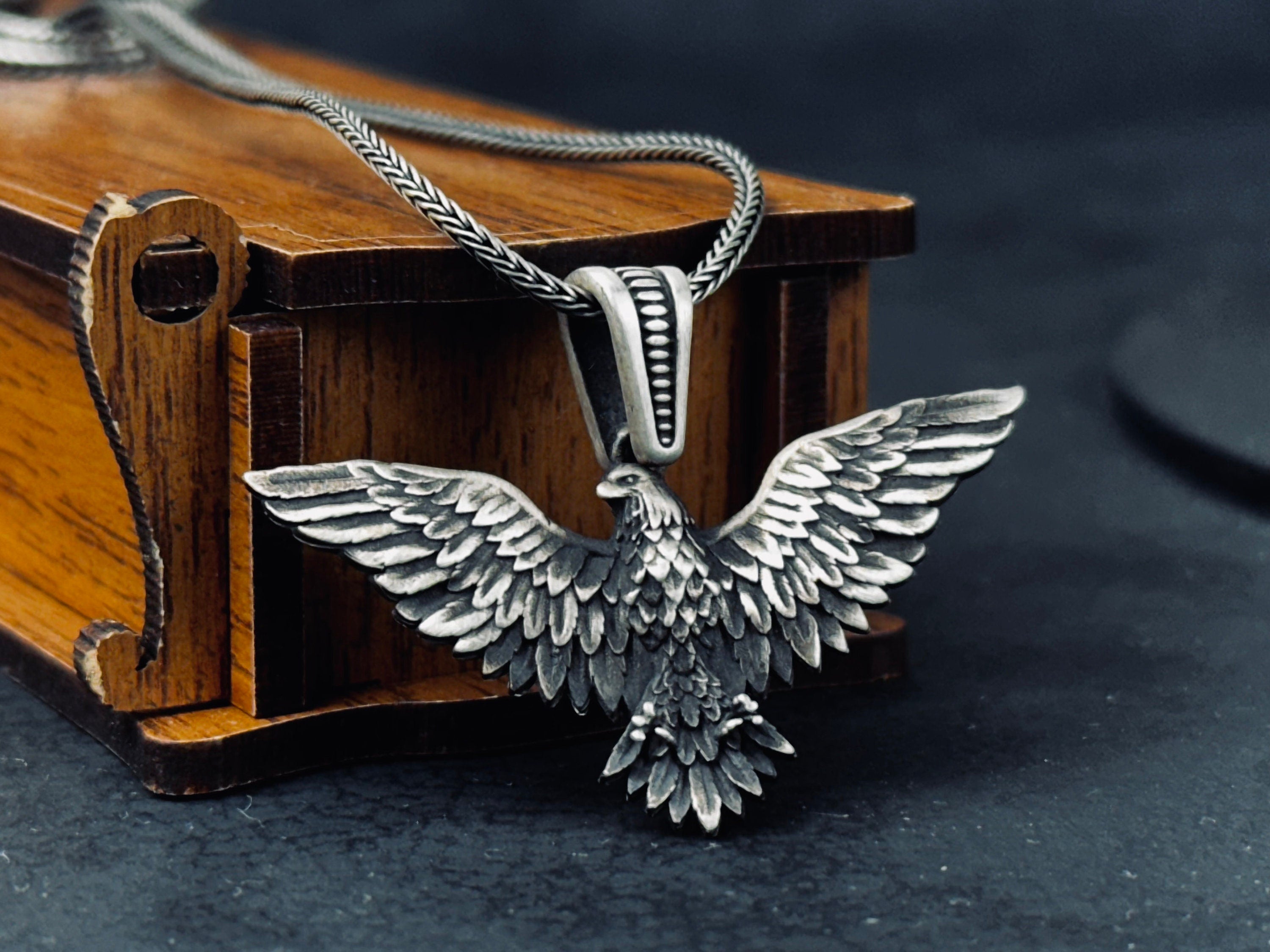 Eagle Pendant Necklace: Silver Handmade Jewelry (Multiple Lengths)