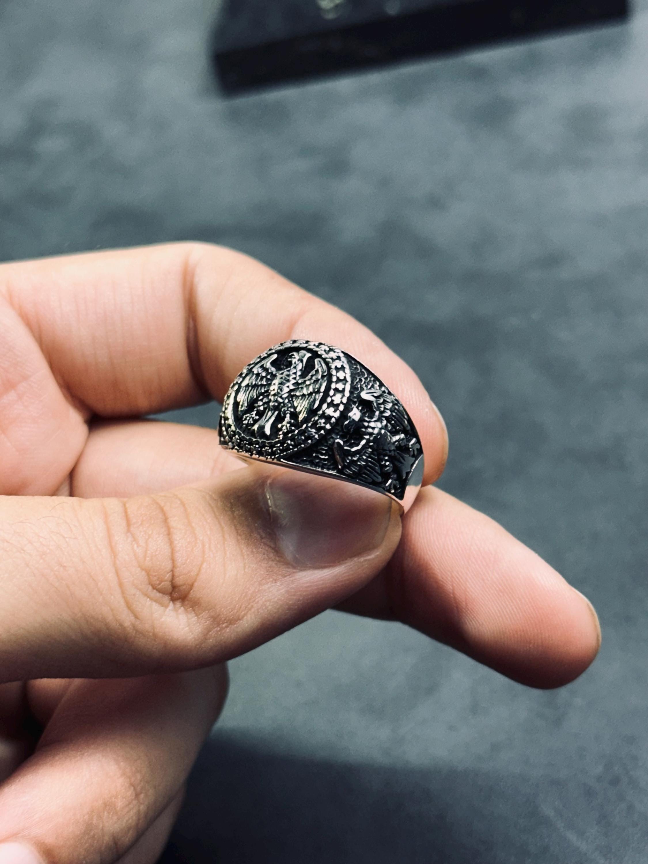 Raven Signet Ring: Sterling Silver Viking Jewelry (Handmade)