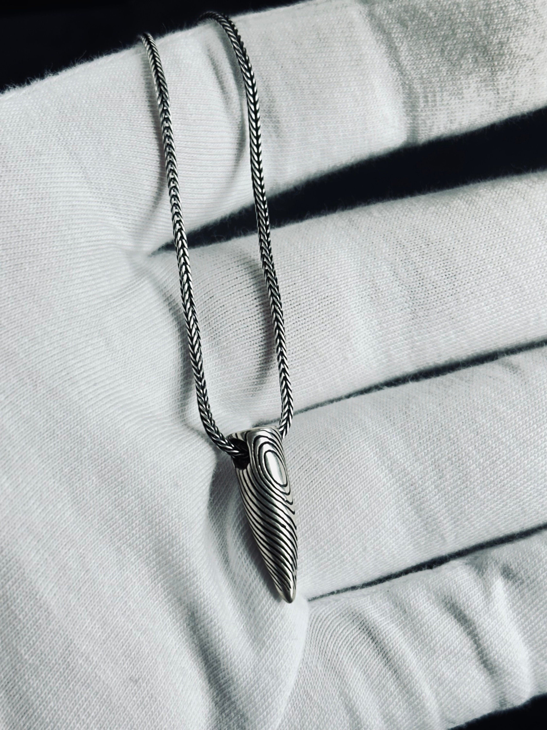 Bullet Pendant Necklace: Silver Statement Jewelry (Chain Length Options)