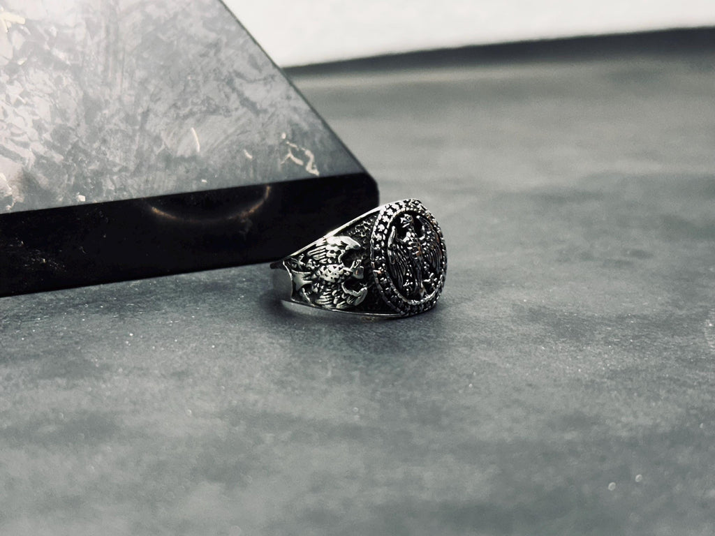 Raven Signet Ring: Sterling Silver Viking Jewelry (Handmade)