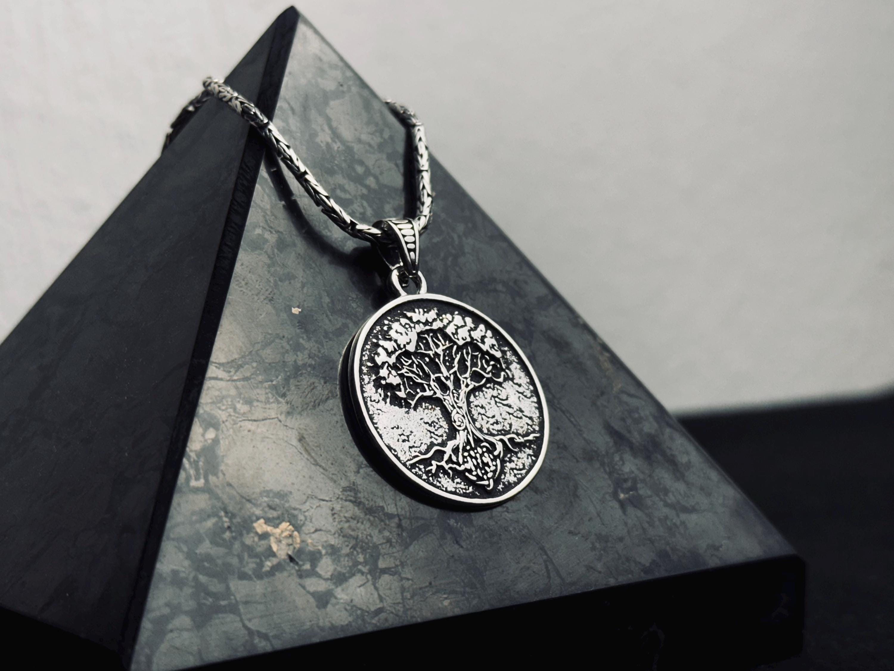 Yggdrasil Silver Necklace: Handmade Viking Tree of Life Pendant
