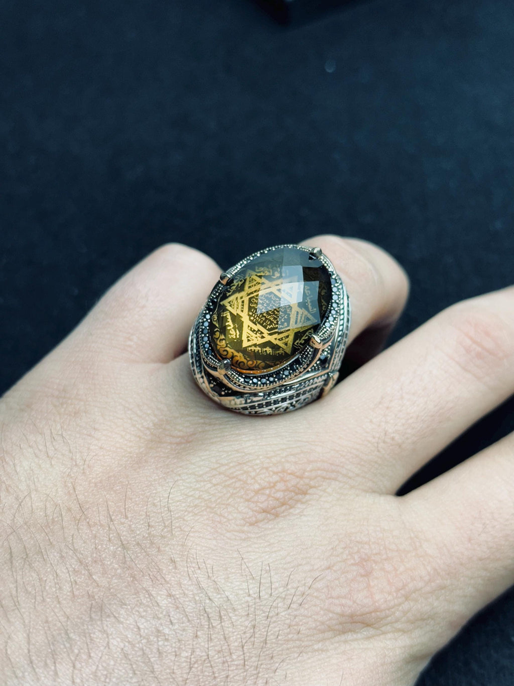 Sultanit Silver Ring, Seal of Solomon Color Change (Handmade, Unisex)