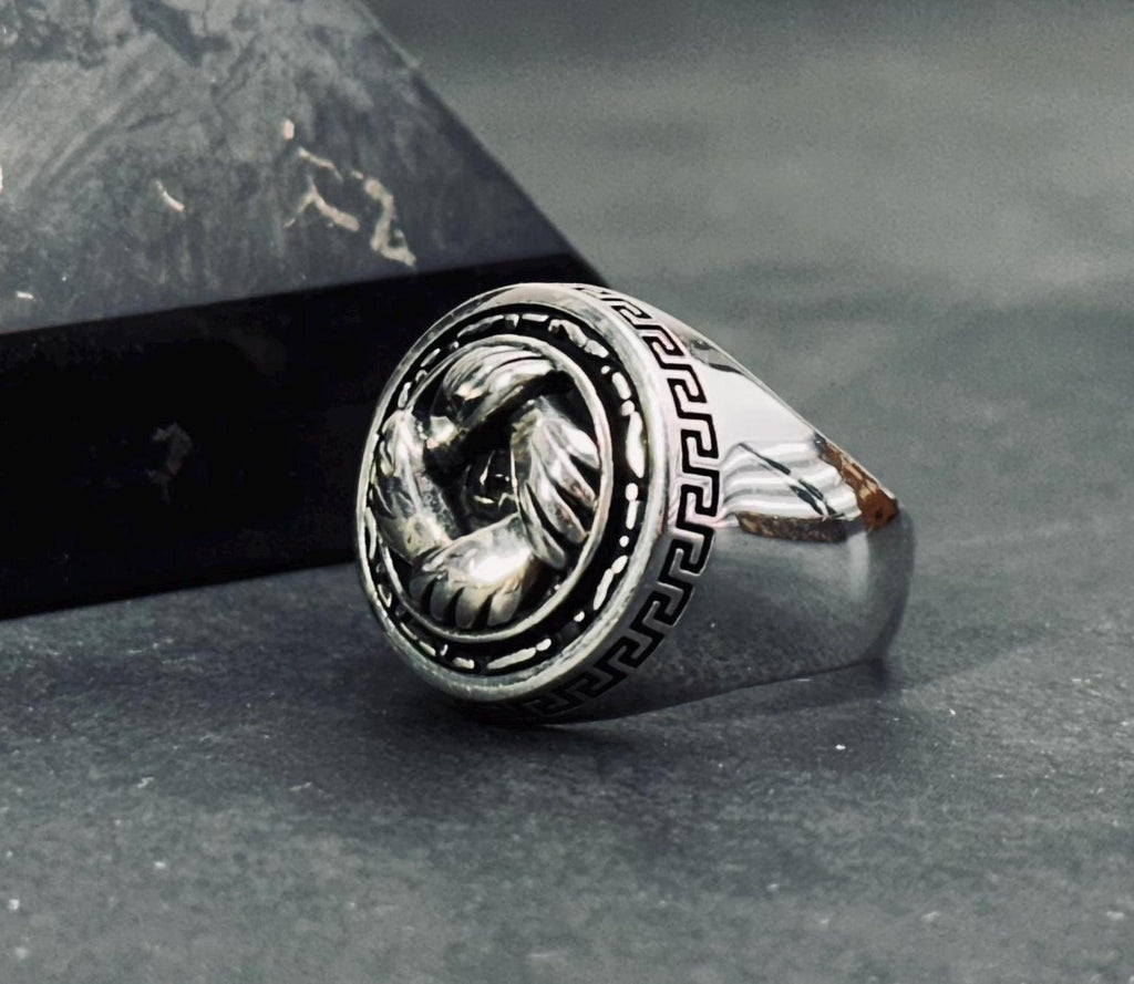 Sterling Silver Handshake Ring: Loyalty and Friendship Symbol