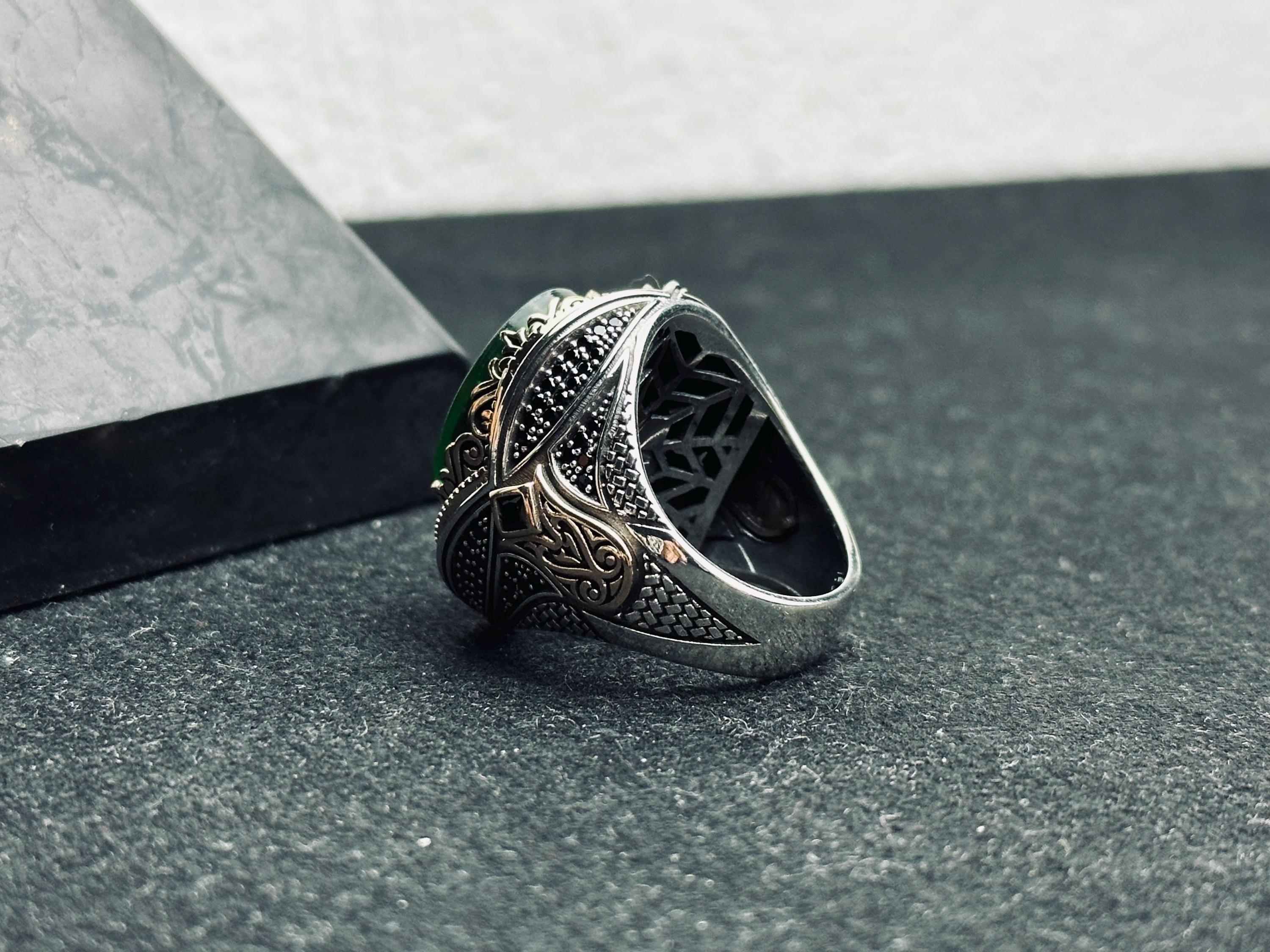 Sterling Silver Ring: Islamic Zulfiqar Sword Design (Handmade Men’s Jewelry)