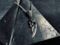 Silver Rose Wing Necklace - Handmade Pendant with Chain