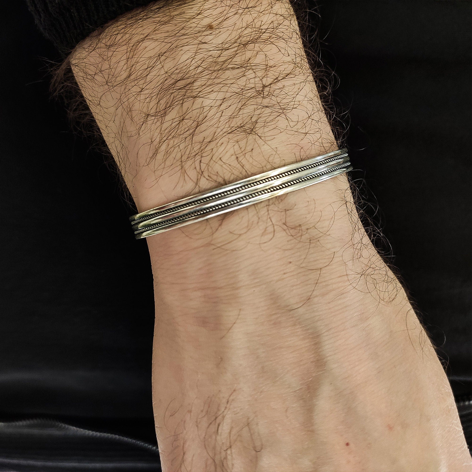 Engraved Silver Cuff Bracelet: Handmade Sterling - Gift Box Included