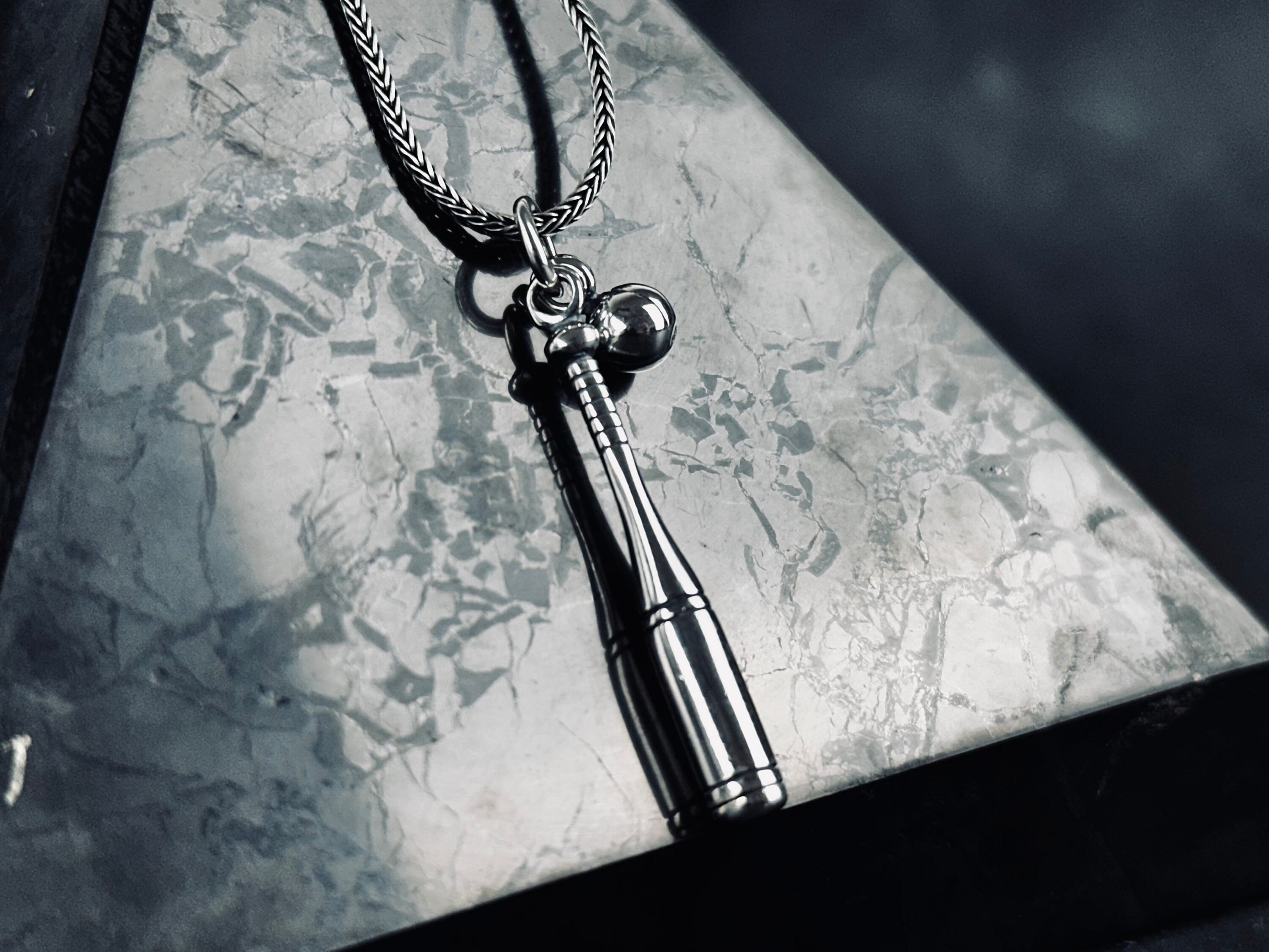 Sterling Silver Baseball Bat Necklace - Simple Sports Pendant