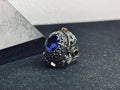 Blue Sapphire Ring 925 Sterling Silver Men Statement Ring Handmade Luxury Jewelry