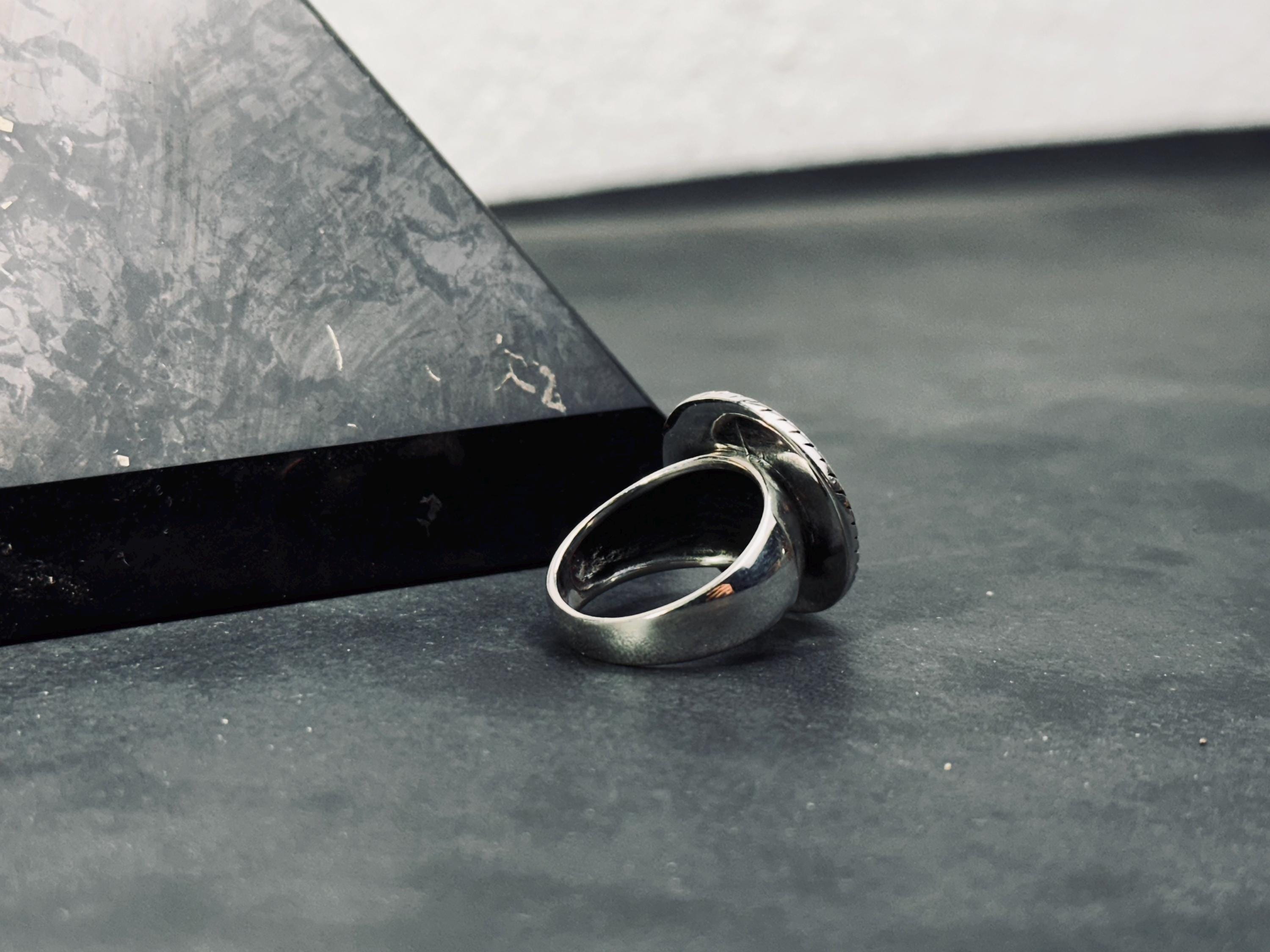 Raven Signet Ring: Sterling Silver Gothic Style (Men's Handmade)
