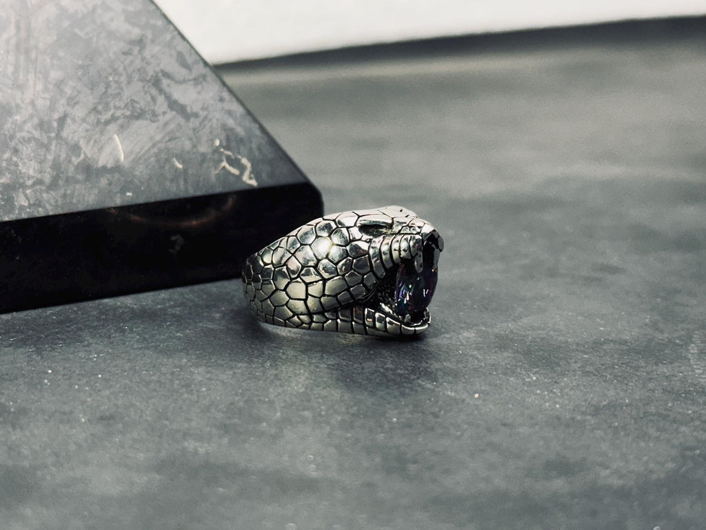 Snake Ring: Mystic Topaz Stone - Handmade Sterling Silver