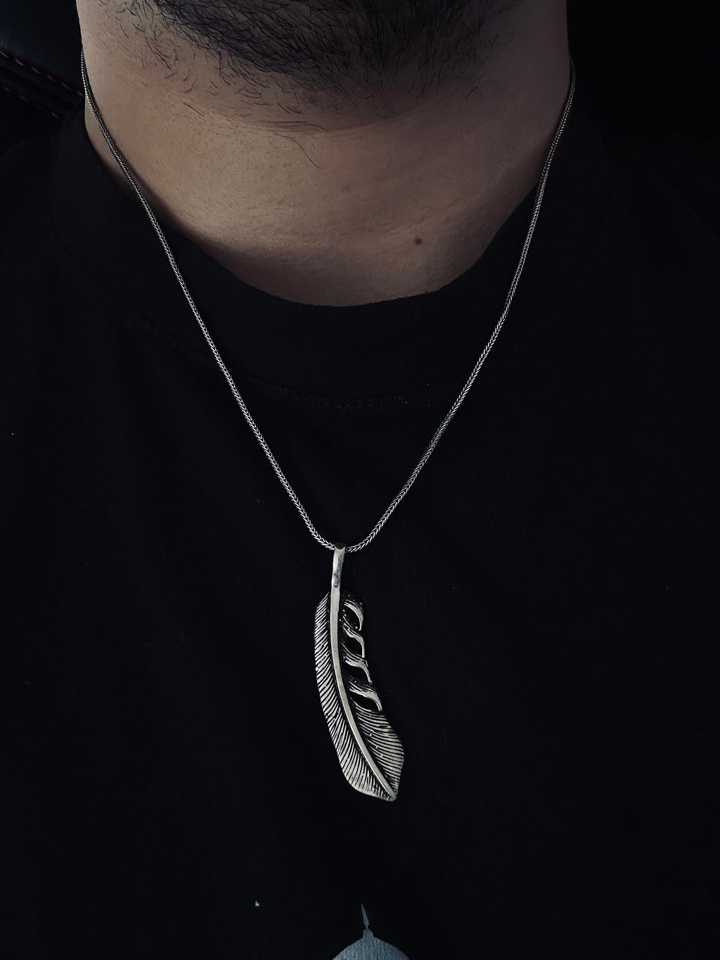 Silver Feather Pendant Necklace: Handmade Boho Chic Accessory