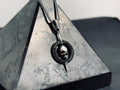 Goth Sterling Silver Skull Necklace, Chunky Chain (Layered Look)