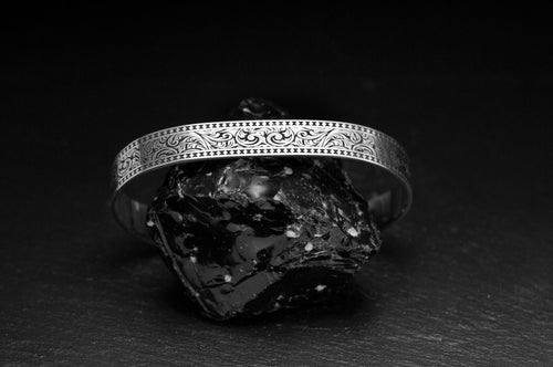 Custom Engraved Silver Bracelet: Handmade Sterling Cuff for Men